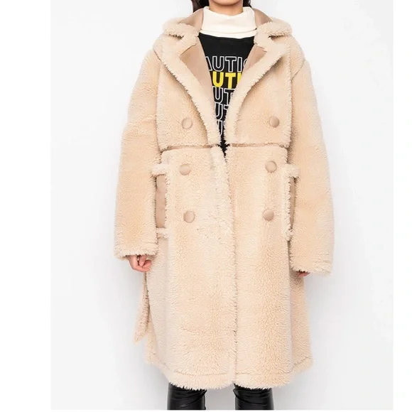 AKIRA REVE BORG TRENCH COAT - Picture 2 of 16